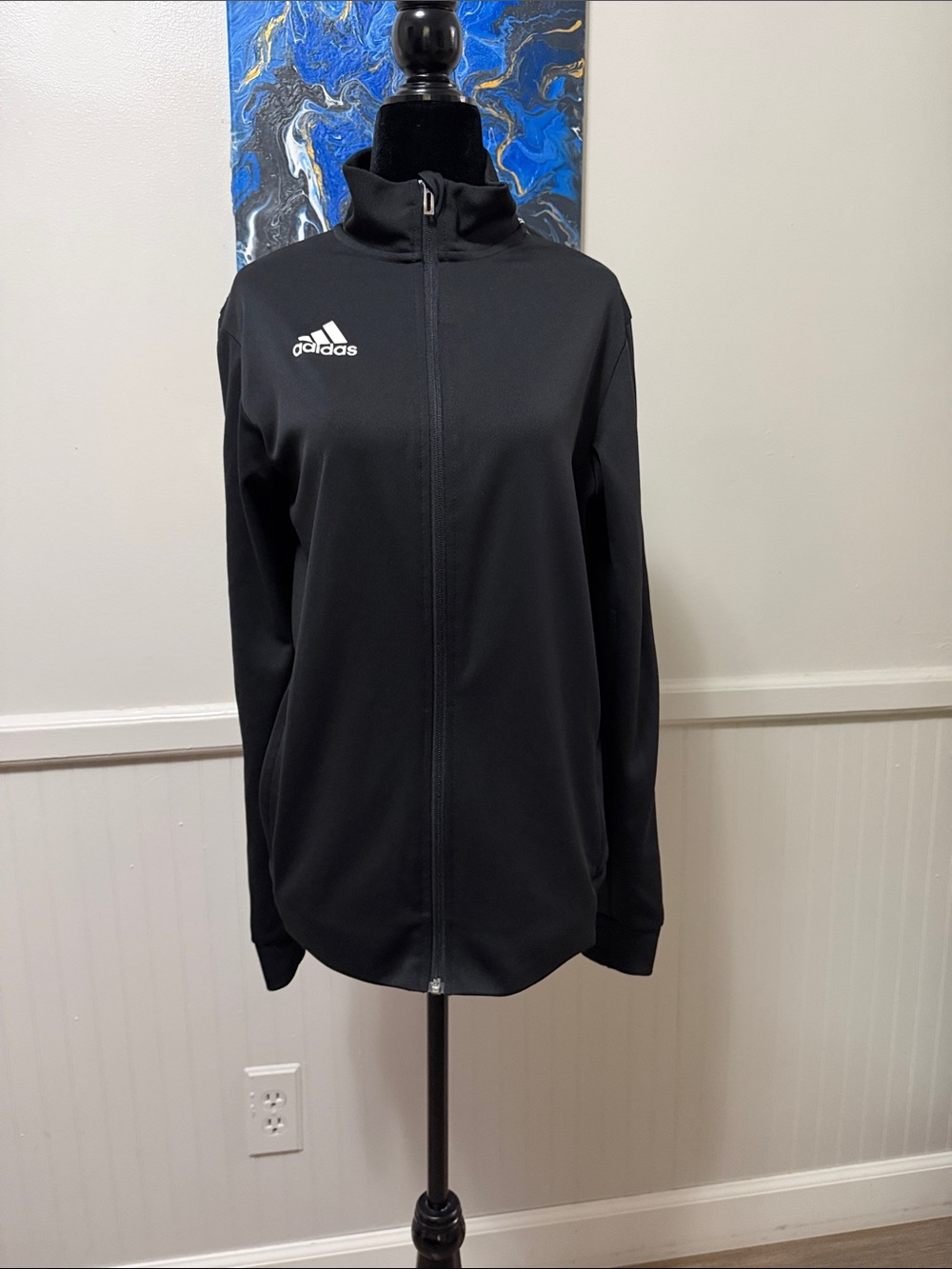 adidas Black Full-Zip Bomber Jacket